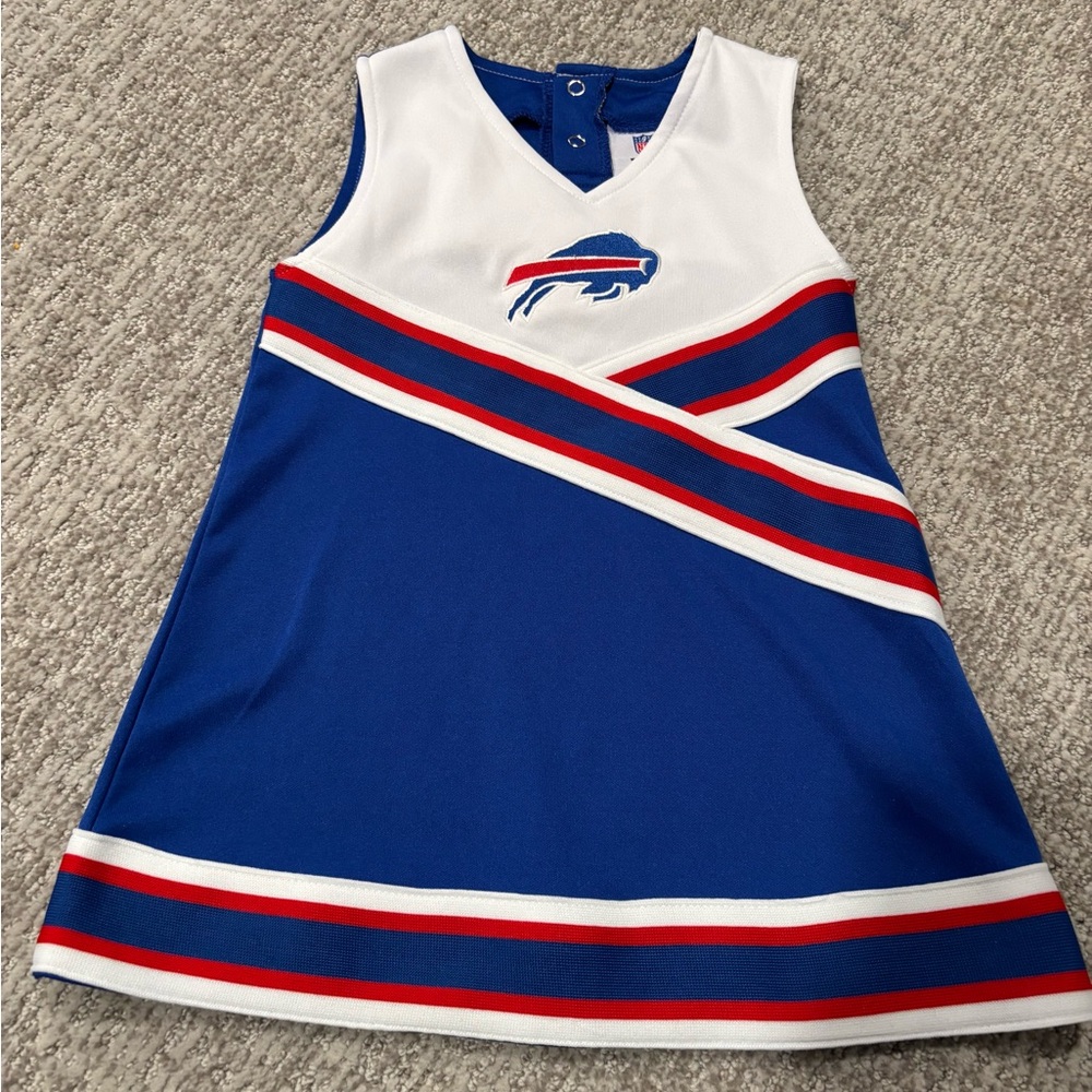 Buffalo Bills Girls White Red and Blue Cheer Dress